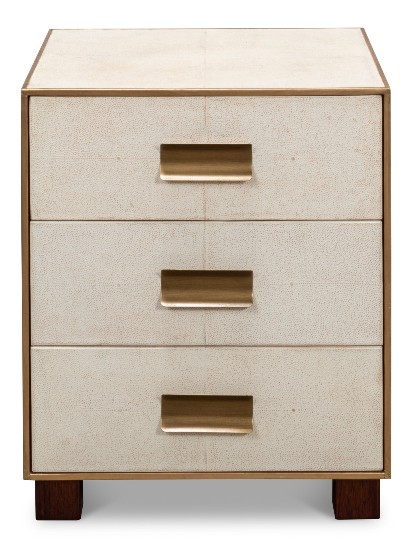 Shagreen 3 Drawer Side Table, Osprey White