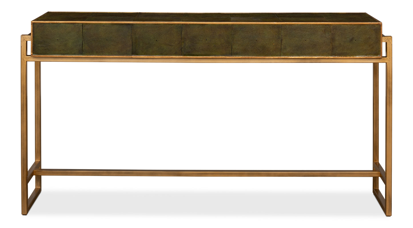 Shagreen Console Table, Leaf