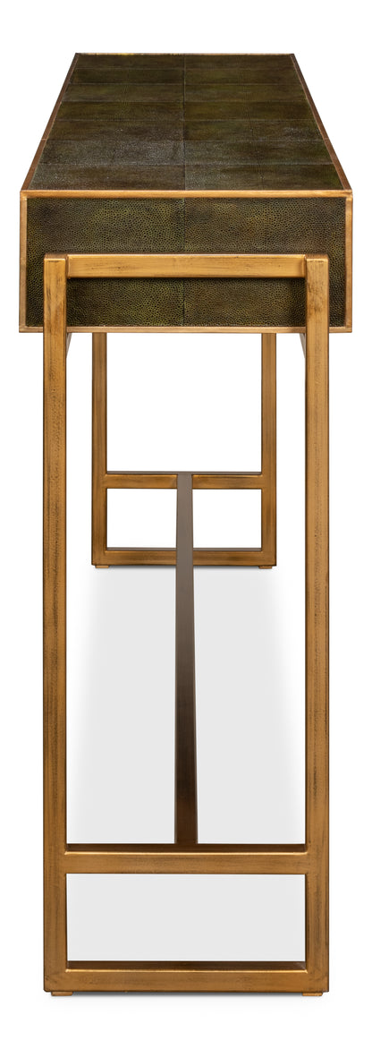 Shagreen Console Table, Leaf