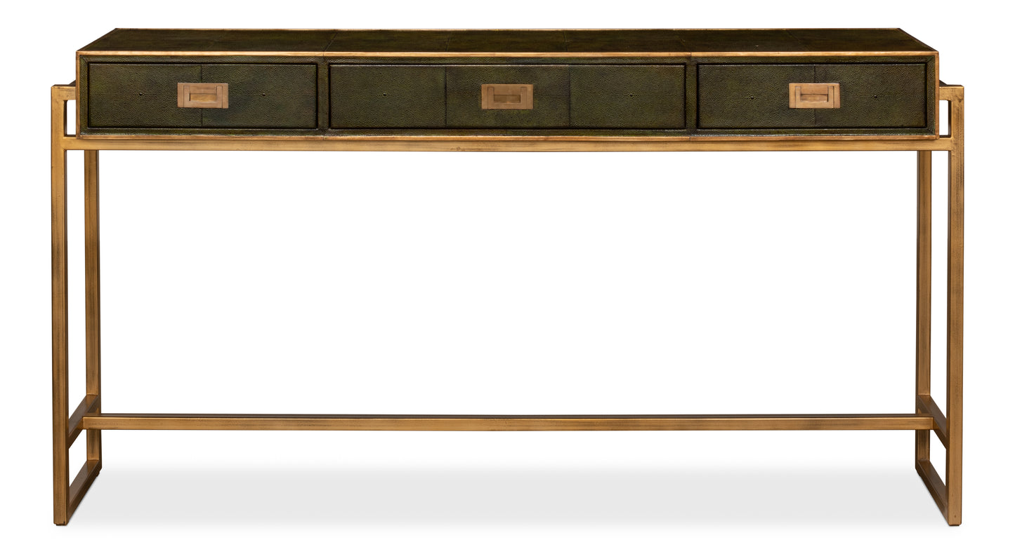 Shagreen Console Table, Leaf