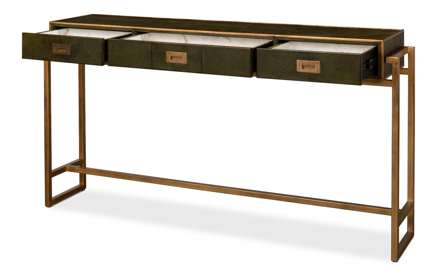 Shagreen Console Table, Leaf