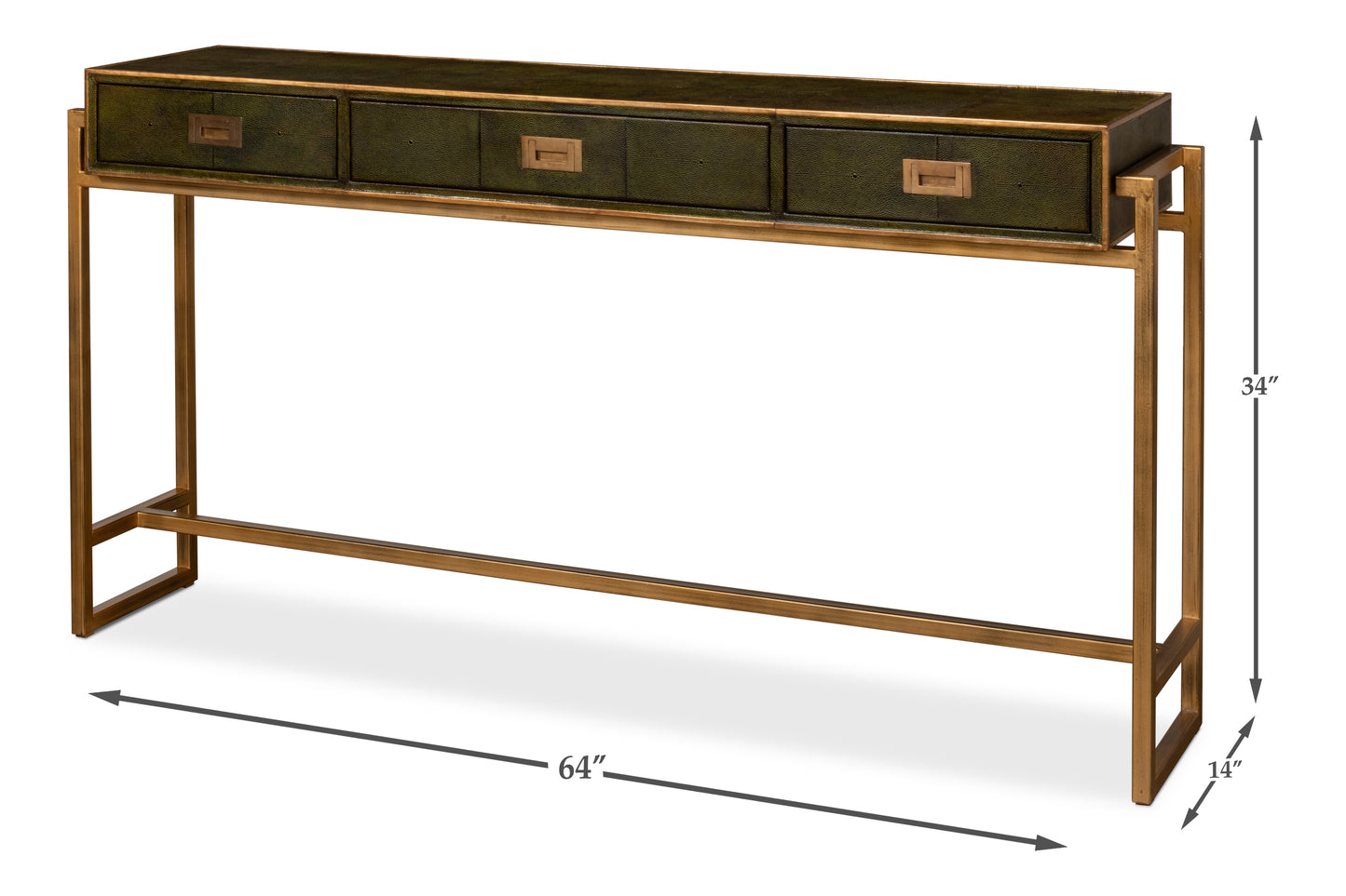 Shagreen Console Table, Leaf