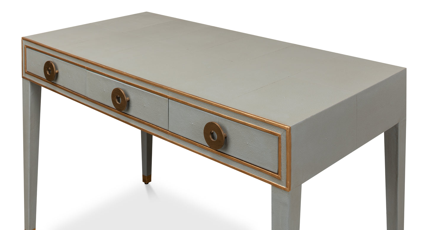 Gabriella Shagreen Desk/Table, Storm Grey