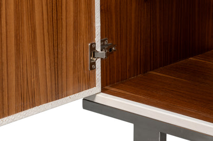 Bronzini Credenza, Small, Embossed White