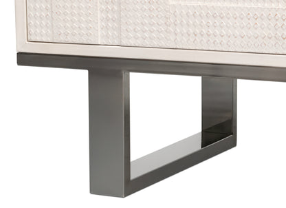 Bronzini Credenza, Small, Embossed White