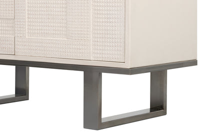 Bronzini Credenza, Small, Embossed White