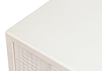 Bronzini Credenza, Small, Embossed White