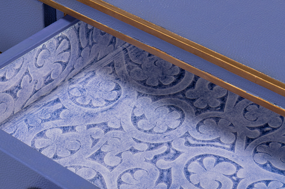 Gabriella Shagreen Desk/Table, Marlin Blue