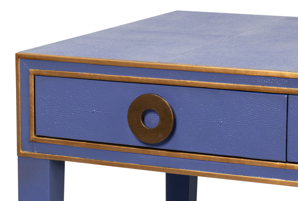 Gabriella Shagreen Desk/Table, Marlin Blue