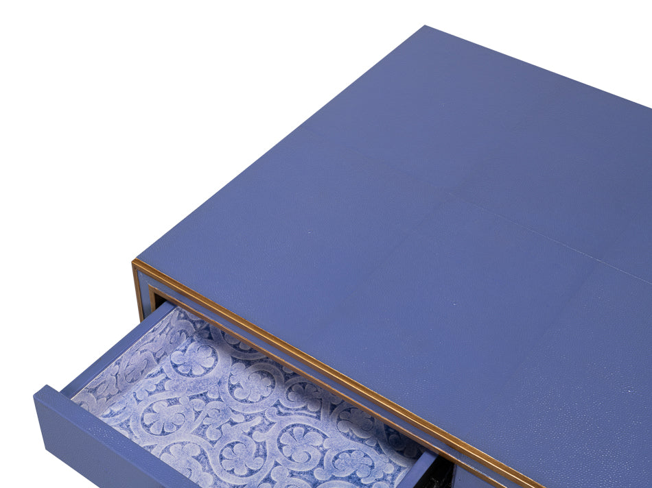 Gabriella Shagreen Desk/Table, Marlin Blue