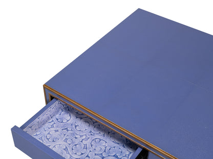 Gabriella Shagreen Desk/Table, Marlin Blue