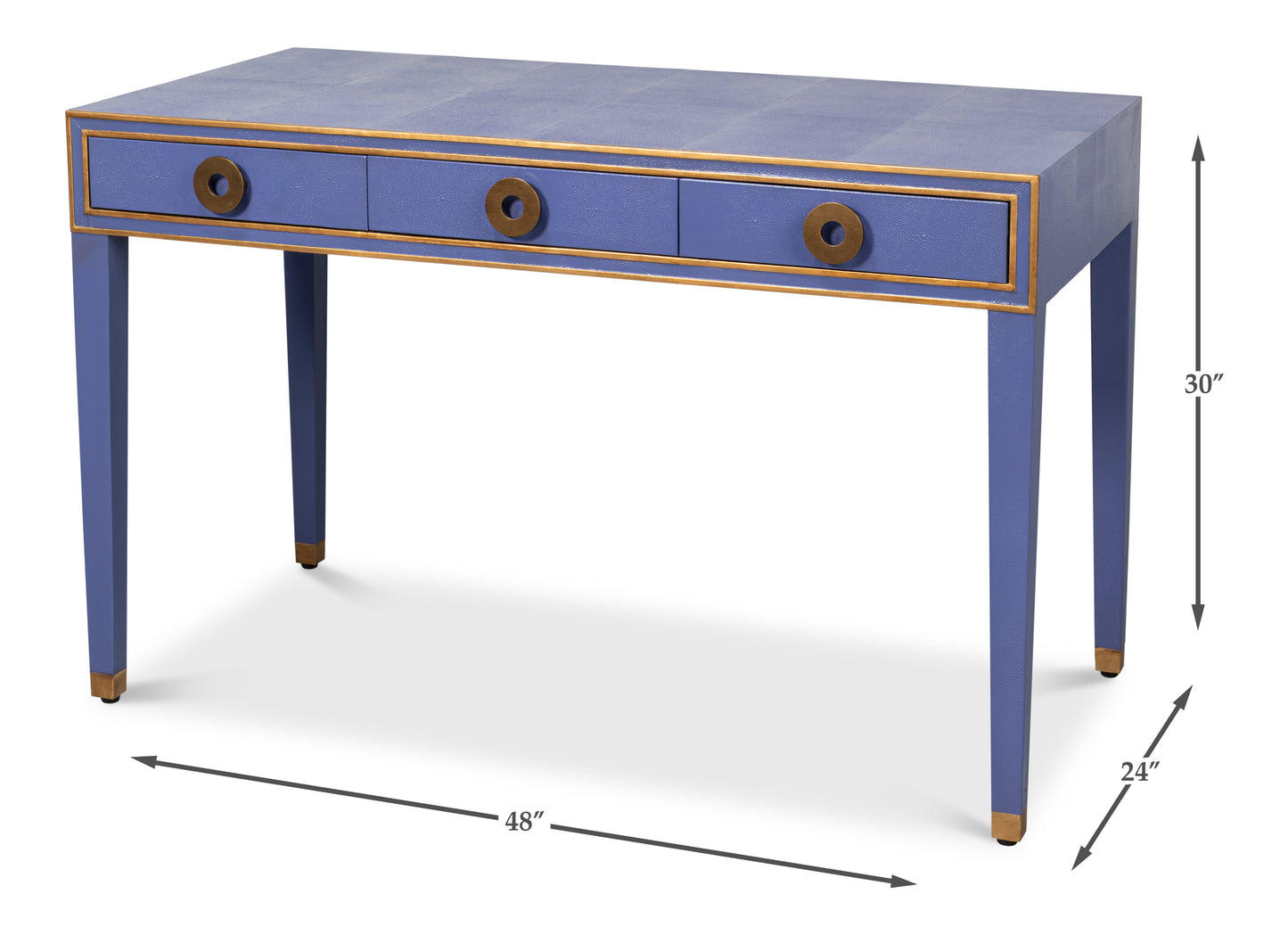 Gabriella Shagreen Desk/Table, Marlin Blue
