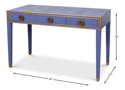 Gabriella Shagreen Desk/Table, Marlin Blue