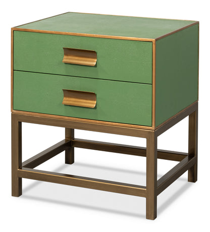 Gideon Shagreen Side Table, Watercress