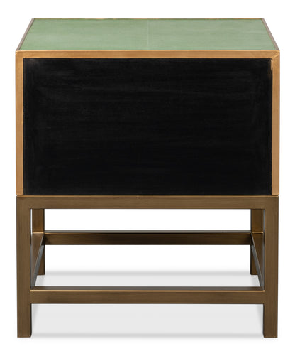 Gideon Shagreen Side Table, Watercress