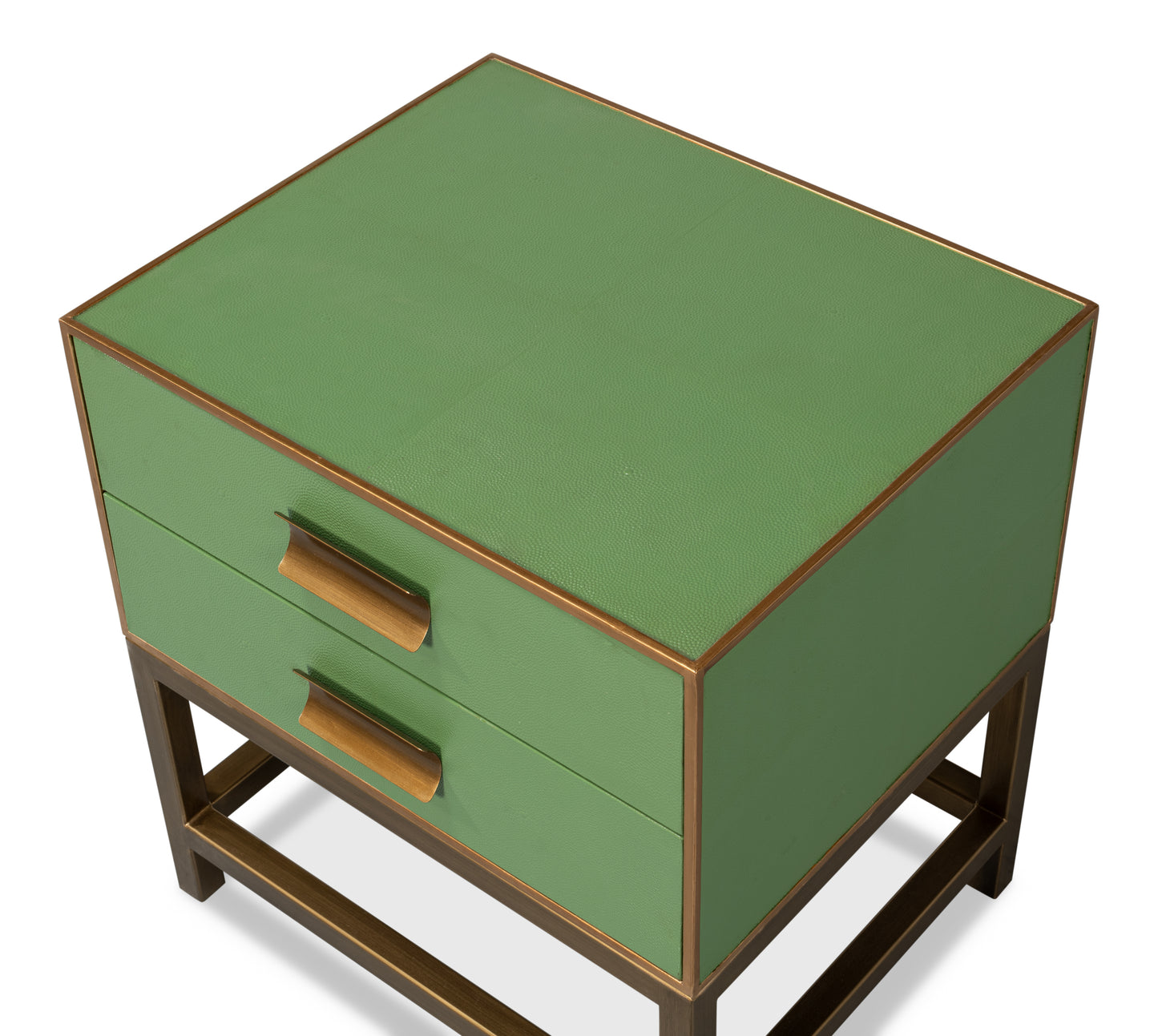 Gideon Shagreen Side Table, Watercress
