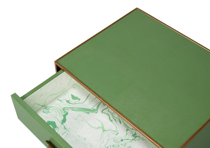 Gideon Shagreen Side Table, Watercress