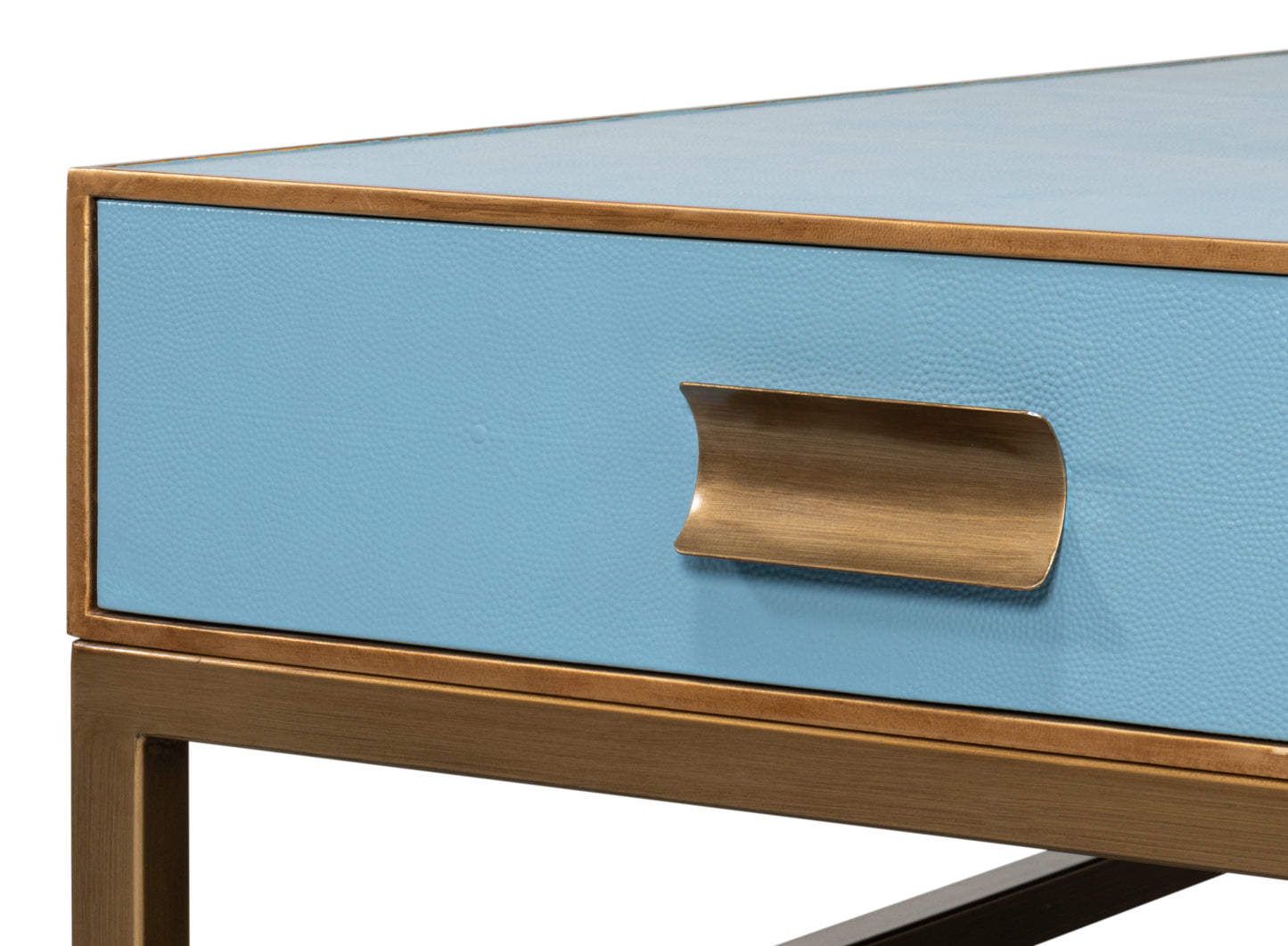 Gideon Shagreen Square Coffee Table, Blue