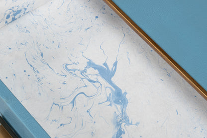 Gideon Shagreen Square Coffee Table, Blue