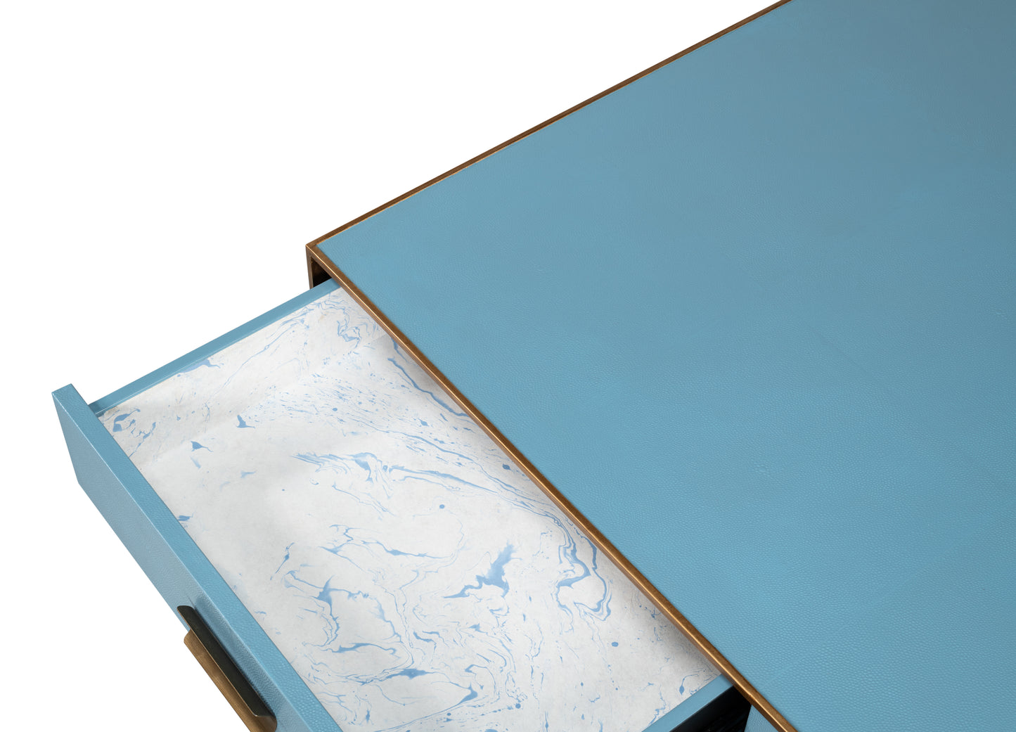 Gideon Shagreen Square Coffee Table, Blue