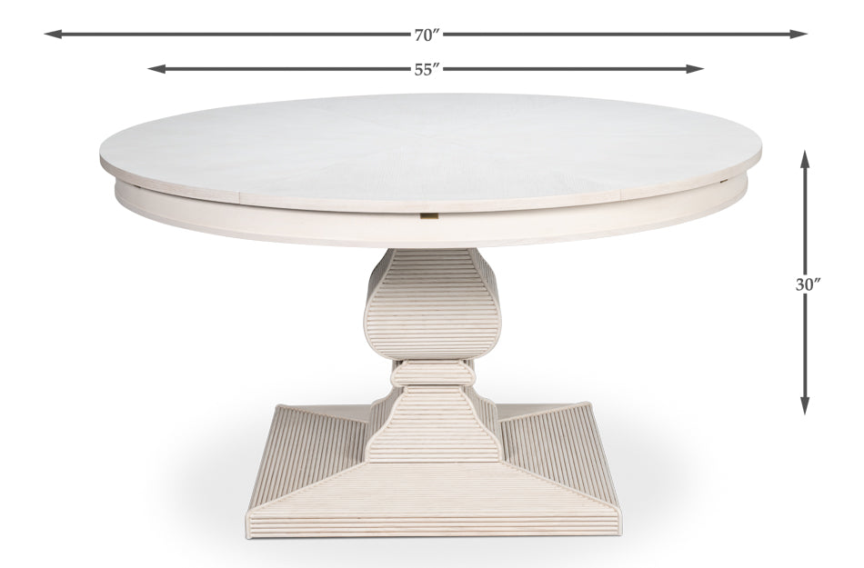 Kelso Equestrian Dining Table, White, Medium