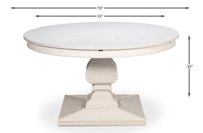 Kelso Equestrian Dining Table, White, Medium