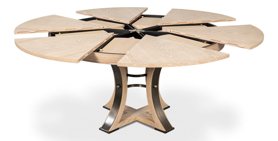 Tower Jupe Dining Table, Medium, Bleached Oak