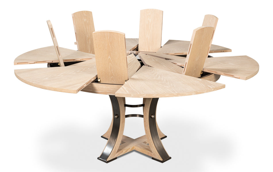Tower Jupe Dining Table, Medium, Bleached Oak