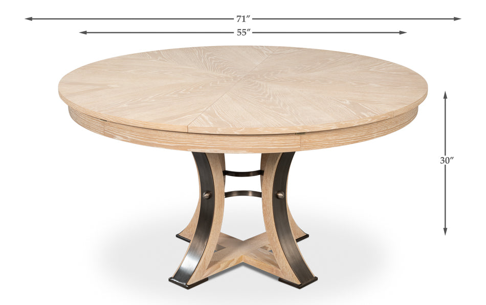Tower Jupe Dining Table, Medium, Bleached Oak