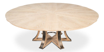 Tower Jupe Dining Table, Large, Bleached Oak