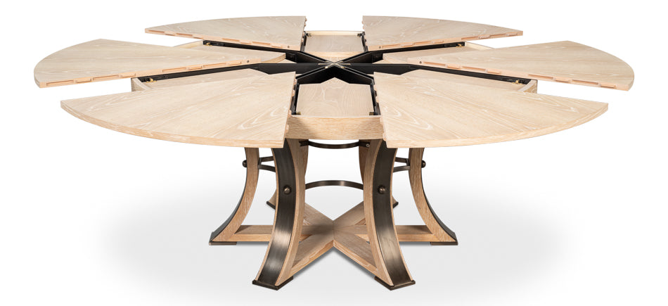 Tower Jupe Dining Table, Large, Bleached Oak