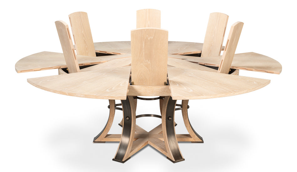 Tower Jupe Dining Table, Large, Bleached Oak