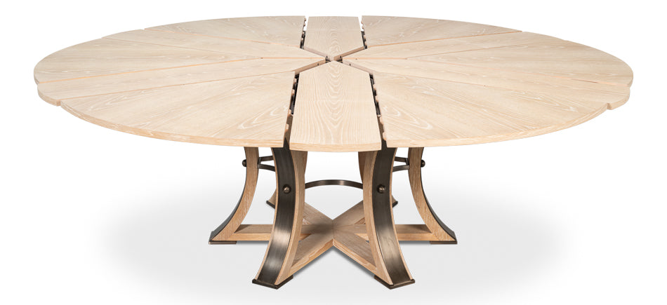 Tower Jupe Dining Table, Large, Bleached Oak