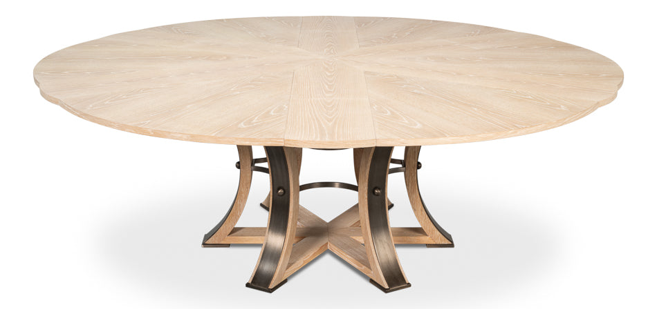 Tower Jupe Dining Table, Large, Bleached Oak