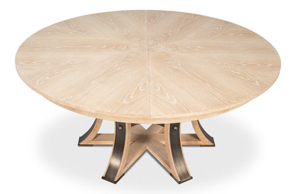 Tower Jupe Dining Table, Large, Bleached Oak