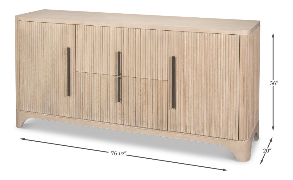 Topsail Credenza, Bleached Oak Finish