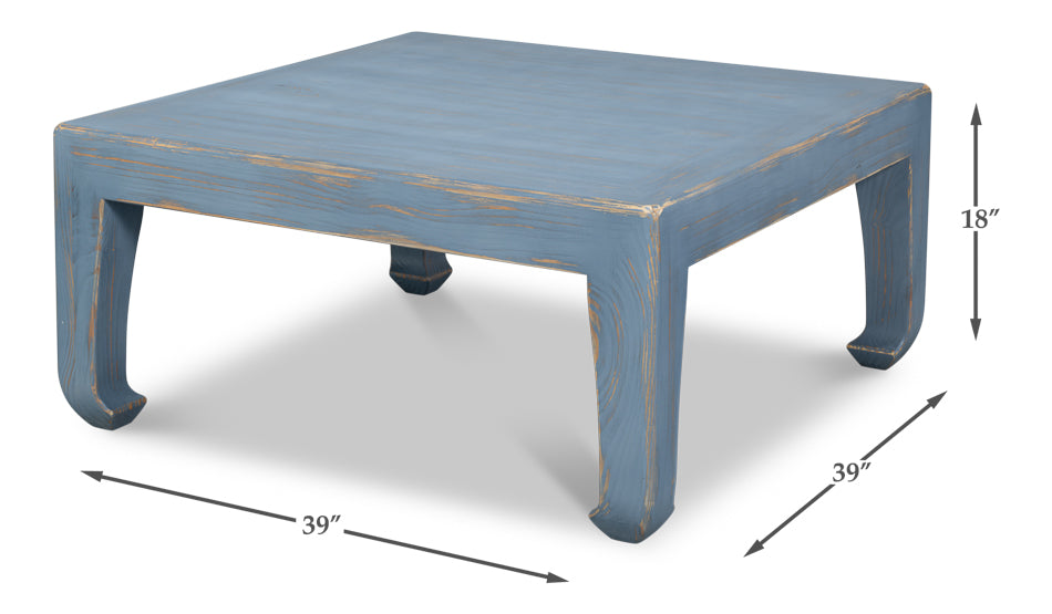 Classic Chinese Cocktail Table, Blue