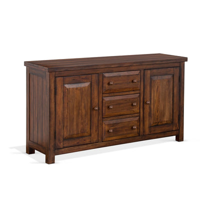 Sunny Designs Tuscany 66" Farmhouse Wood Buffet in Medium Brown