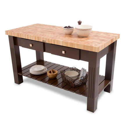 John Boos & Co. Northern Hard Maple Grazzi Kitchen Island Table - End Grain