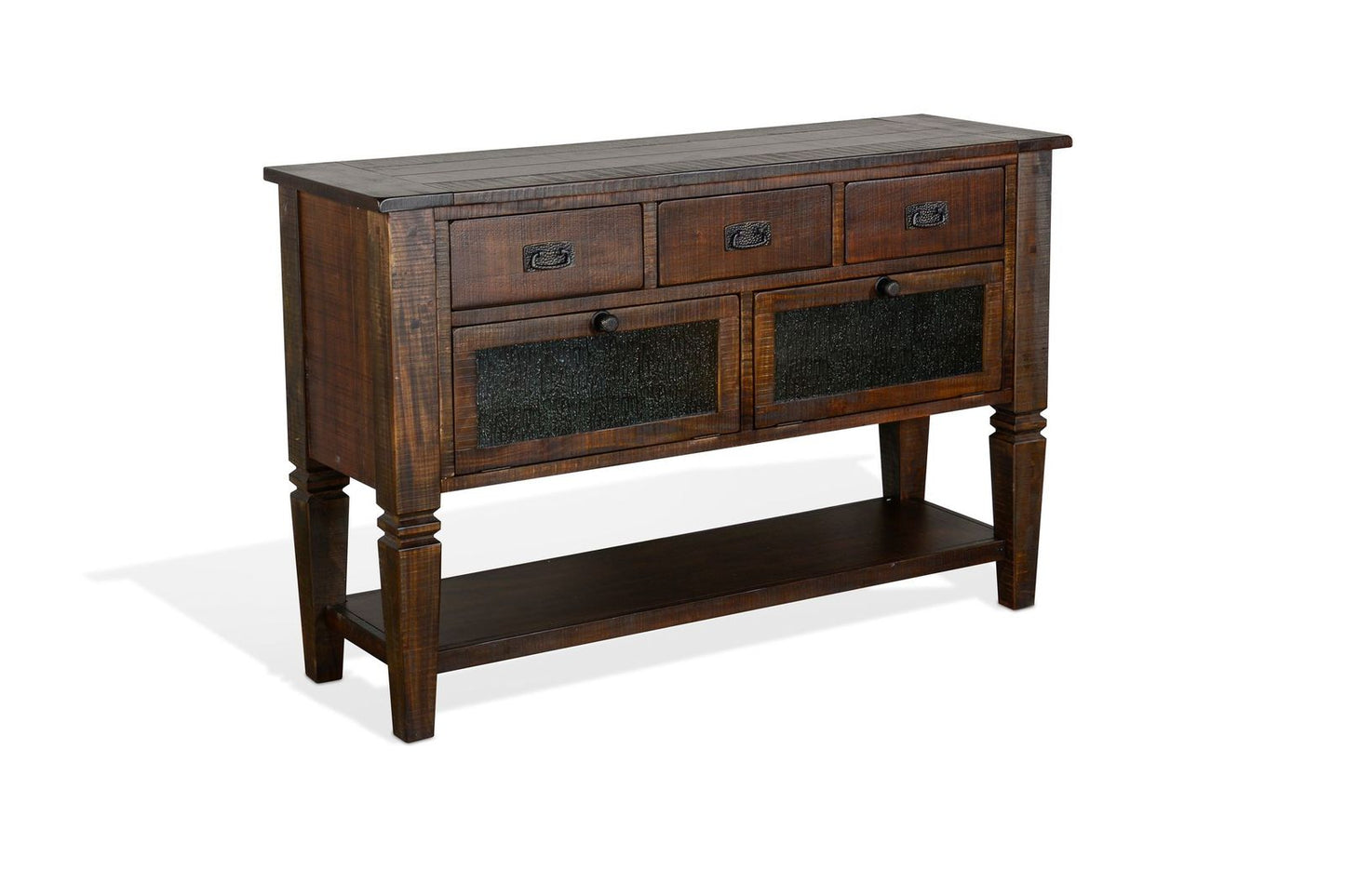 Sunny Designs 54" Transitional Mahogany Wood Server in Tobacco Leaf - Homestead Hills