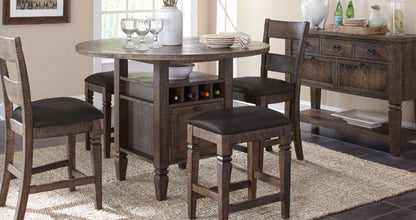 Sunny Designs 54" Dark Brown Round Counter Height Dining Table - Homestead Hills