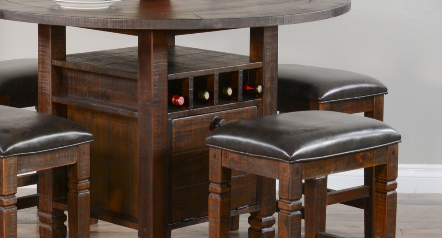 Sunny Designs 54" Dark Brown Round Counter Height Dining Table - Homestead Hills