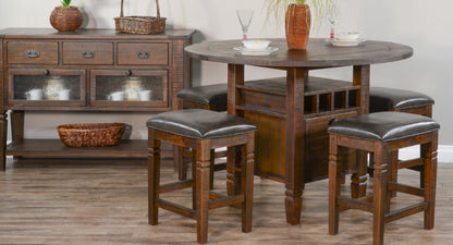 Sunny Designs 54" Dark Brown Round Counter Height Dining Table - Homestead Hills