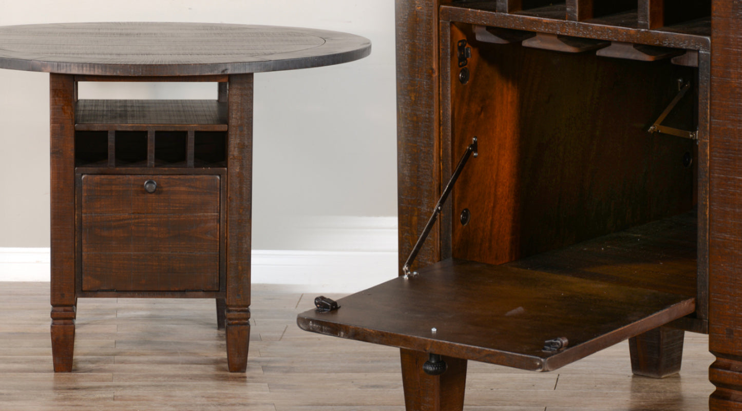 Sunny Designs 54" Dark Brown Round Counter Height Dining Table - Homestead Hills