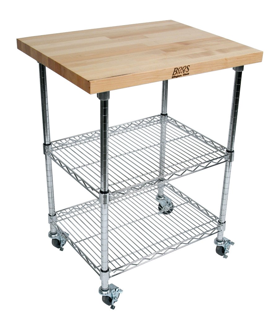 John Boos & Co. Northern Hard Rock Maple Metropolitan Wire Kitchen Cart