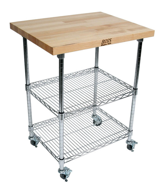 John Boos & Co. Northern Hard Rock Maple Metropolitan Wire Kitchen Cart