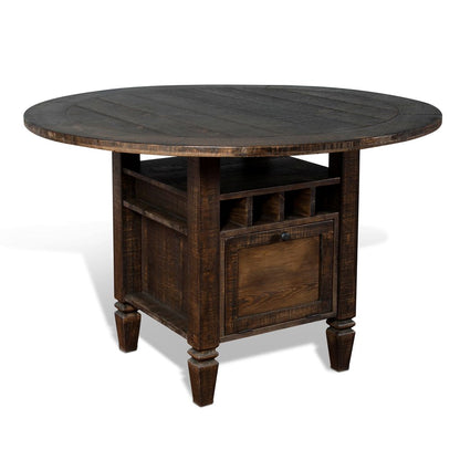 Sunny Designs 54" Dark Brown Round Counter Height Dining Table - Homestead Hills