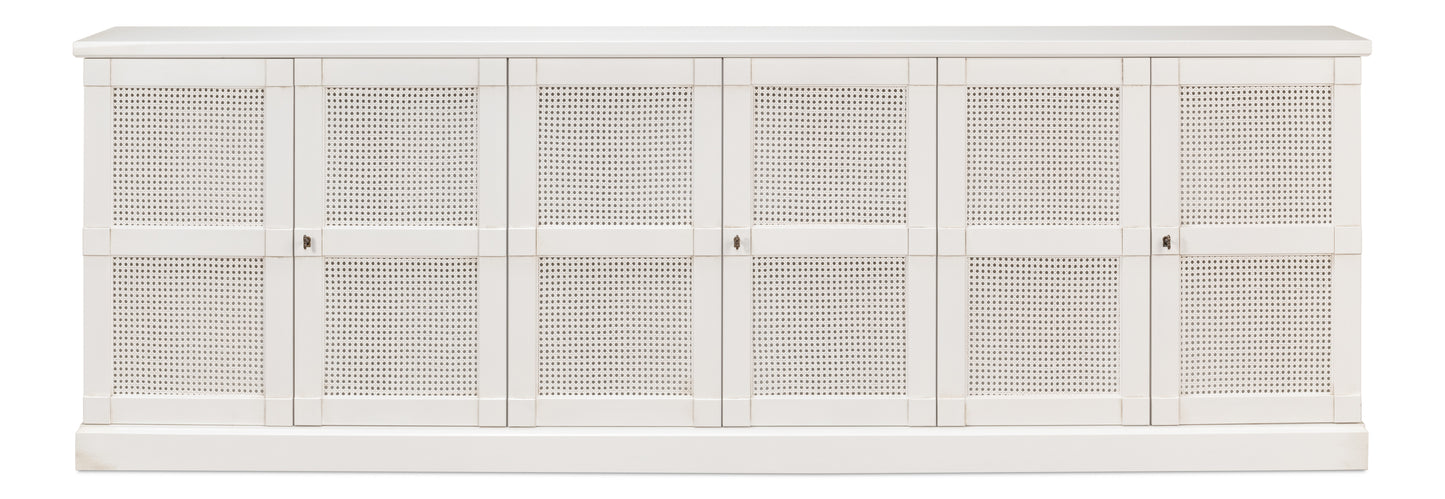 Luciana 6 Cane Door Buffet, Cortina White