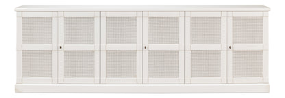 Luciana 6 Cane Door Buffet, Cortina White