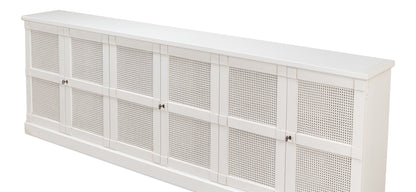 Luciana 6 Cane Door Buffet, Cortina White